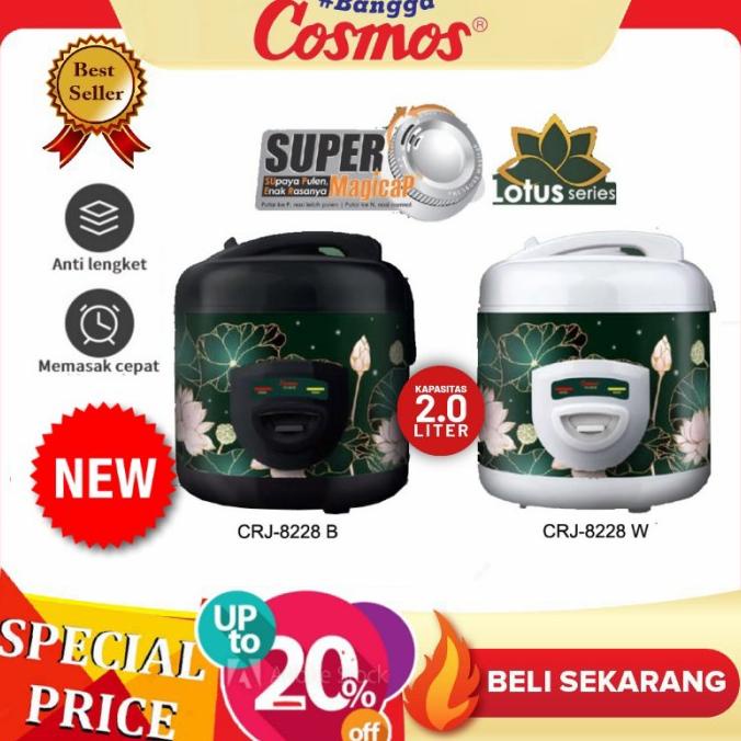 Cosmos Rice Cooker 2 Liter Crj 8228 Magic Com Mejikom 3 In1 Ratusikumbang80