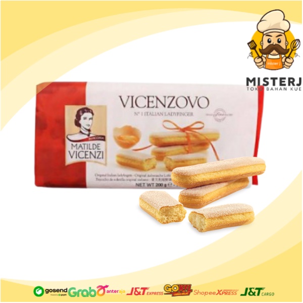 (FreeOngkir) Vicenzovo Lady Finger Biscuit 200 Gram Snack Import Vicenzovo Halal Terpopuler
