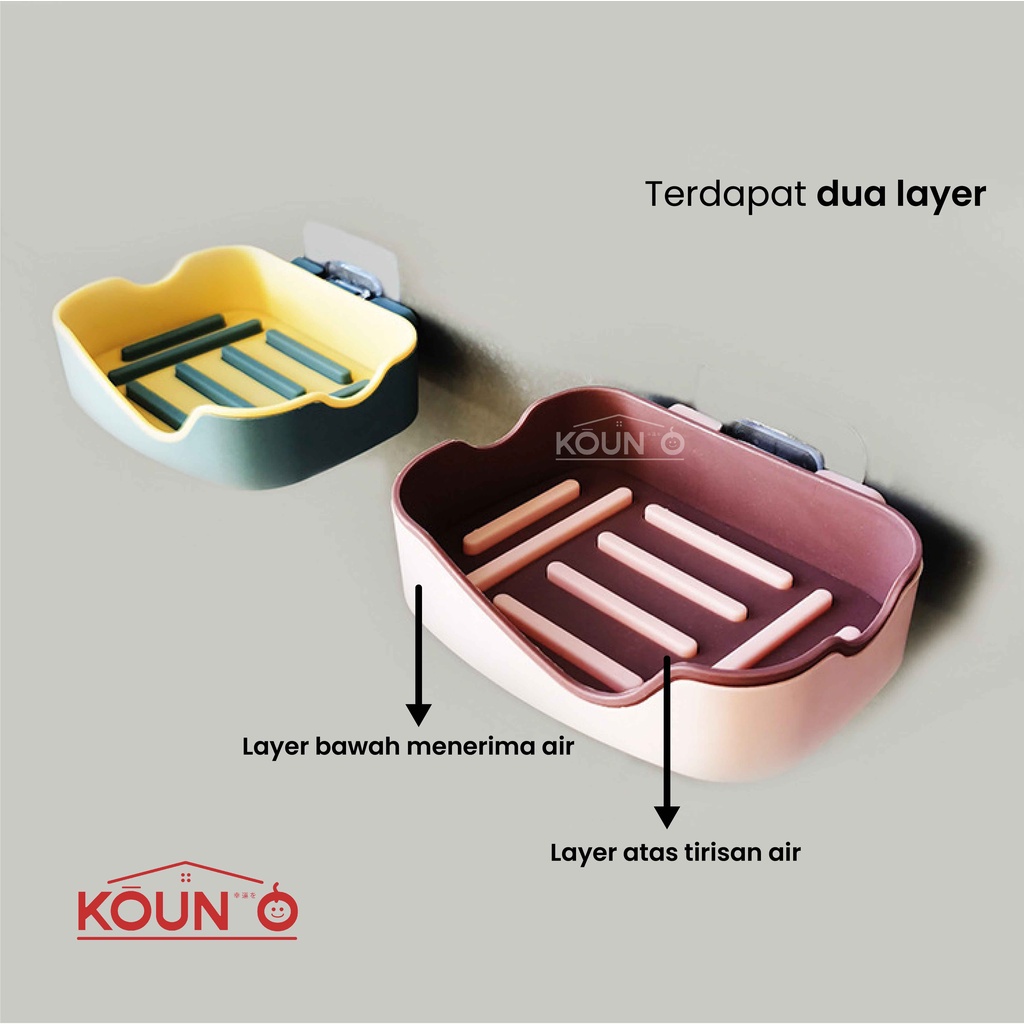 Tempat Sabun Batang Tempel Dinding Kamar Mandi Wadah Sabun Nempel Tembok Rak Sabun Toilet Kuat