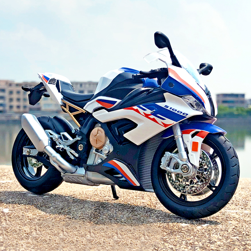 Miniatur Diecast Motor BMW S1000RR Skala 1 / 12 Bahan Alloy Dengan Suara + Lampu Untuk Koleksi