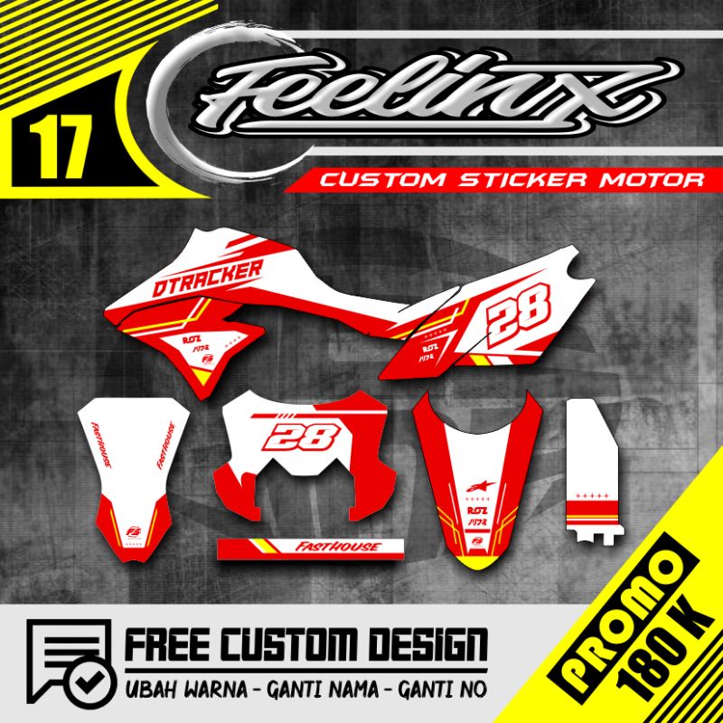 DECAL DTRACKER MERAH PUTIH SIMPLE