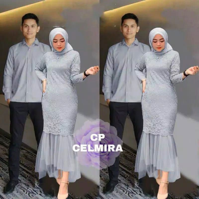 GAMIS COUPLE CEMILA DUYUNG / ESET CP CELMIRA GAMIS DUYUNG COUPLE BRUKAT BAJU COUPLE MUSLIM DRESS COU