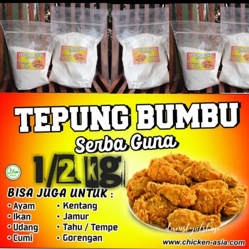 tepung bumbu serbaguna 1/2 kg bumbu racik untuk ayam chicken, tahu, tempe, jamur krispy