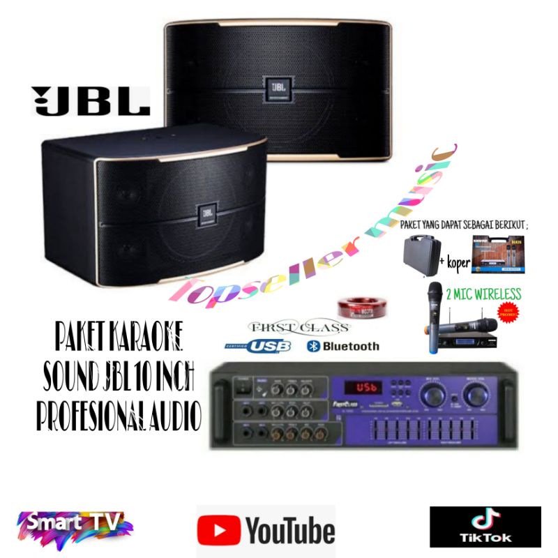 PAKET KARAOKE SOUND JBL 10 INCH AMPLIFIER USB BLUETOOTH/SMART TV/YOUTUBE GARANSI