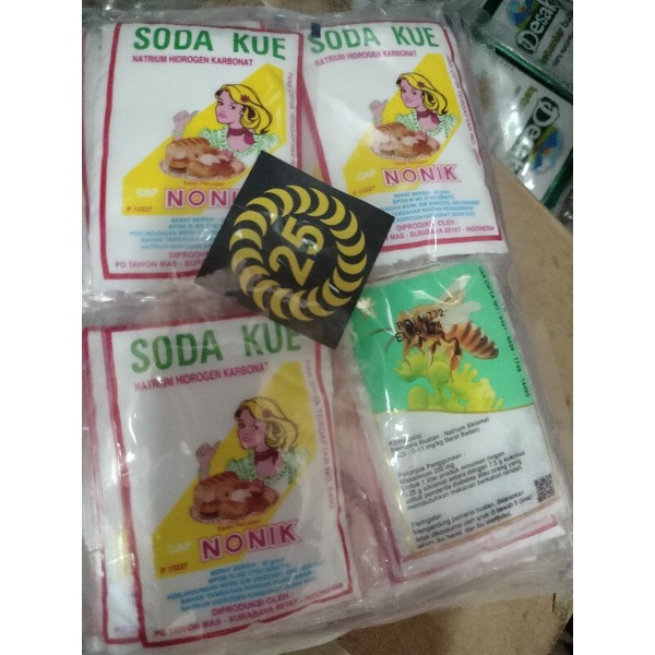 

SODA KUE CAP NONIK 1 PACK ISI 25 @40gr BAKING SODA(NATRIUM BIKARBONAT)