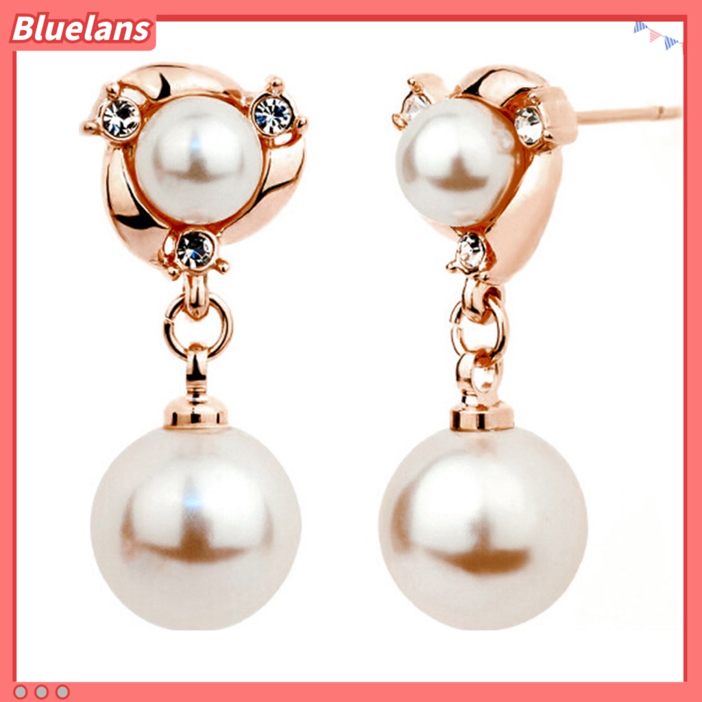 Bluelans Ear Rings Dangle Exquisite Eye-catching 2 Colors Imitation Pearl Tassel Earrings Dangle