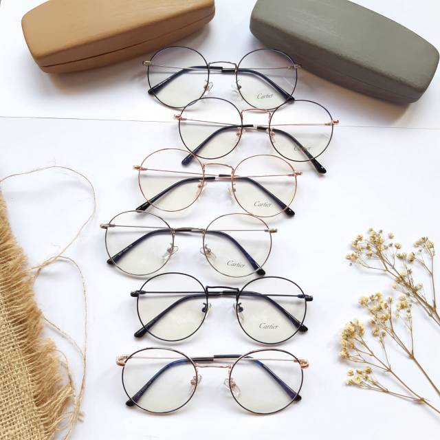 Kacamata Pria Wanita Elegan Mewah Frame Cartier 9813