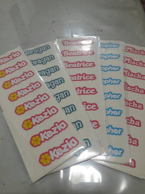 50 pcs label nama waterproof/ Cutting name sticker