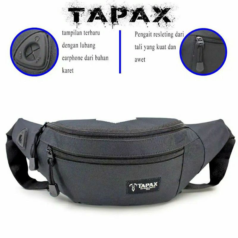 Tas Pinggang Pria Waistbag Cowok Tapax Model Oval Premium (COD)