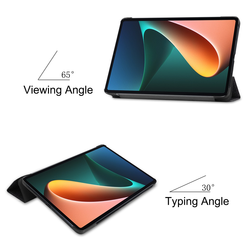 Untuk Xiaomi Pad5/Pro/5G 11.0 Inci 2021sarung Pelindung Tablet Fashion Tri-fold Warna Solid Flip Leather Cover Berdiri Shell