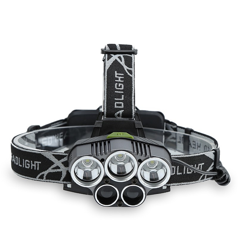 50000LM 5Head T6*2LTS LED 18650 Senter Kepala Head Lamp Super Terang Cree XM-L T6 5000 Lumens