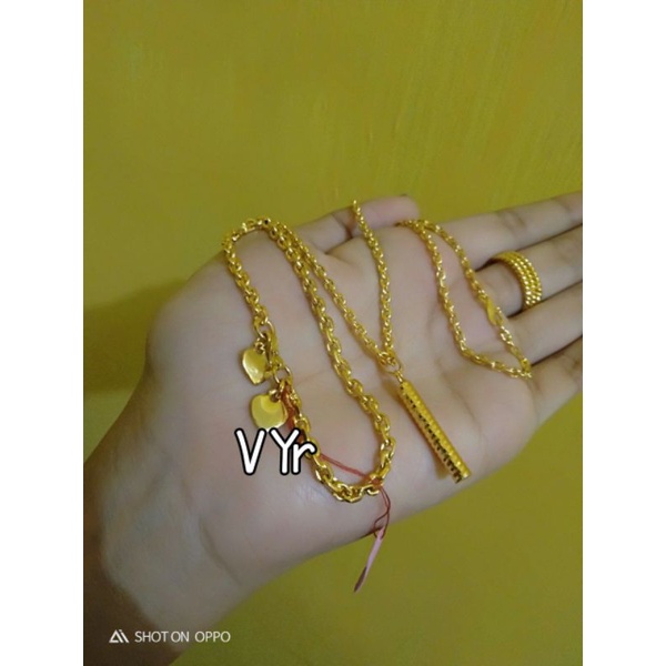 Satu Set Perhiasan aksesoris lapis emas 24 karat murah