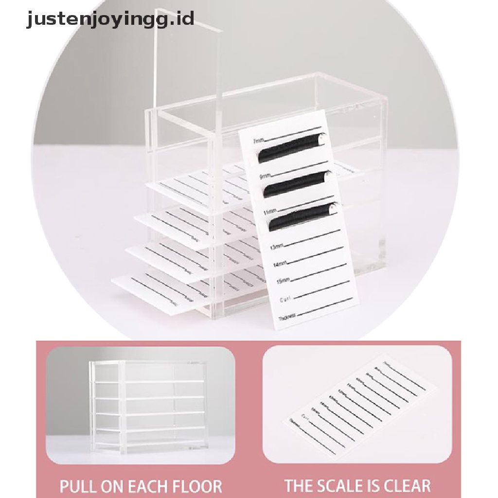 Kotak Penyimpanan Bulu Mata Palsu 5 Lapis Bahan Akrilik