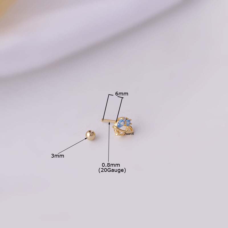 1pc Anting Stud Tindik Bentuk Planet Bahan Stainless Steel Untuk Wanita