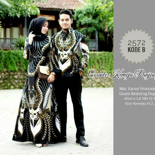 Couple batik nothoartho ipnu ippnu kemeja batik gamis batik kenongo hitam