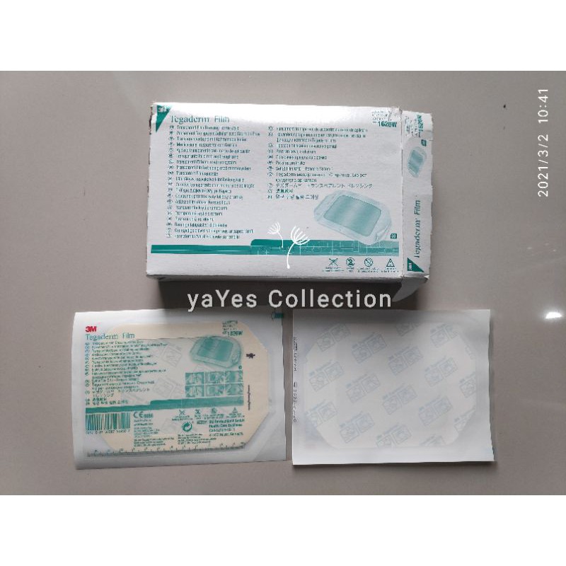 Tegaderm 10 x 12 cm - 6 x 7 cm 1626W Plaster plester bening anti air tutup luka tusuk infus alat p3k