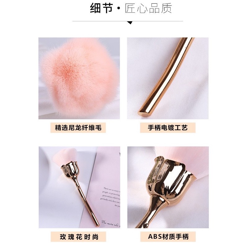 Flower dust brush premium / kuas sikat kuku nailart flower gold hiasan ruang tamu