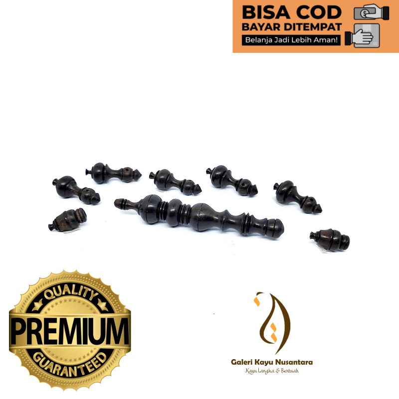 Set Kepala Batas Tasbih Tijani Unab 5 Varian Kayu Asli