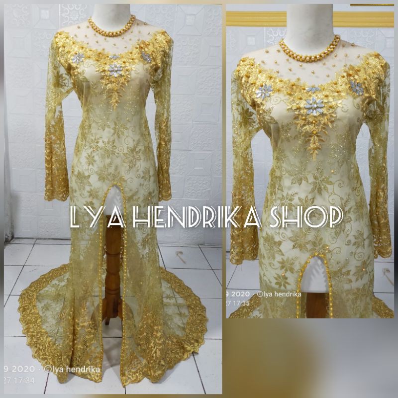 Kebaya akad ekor payet