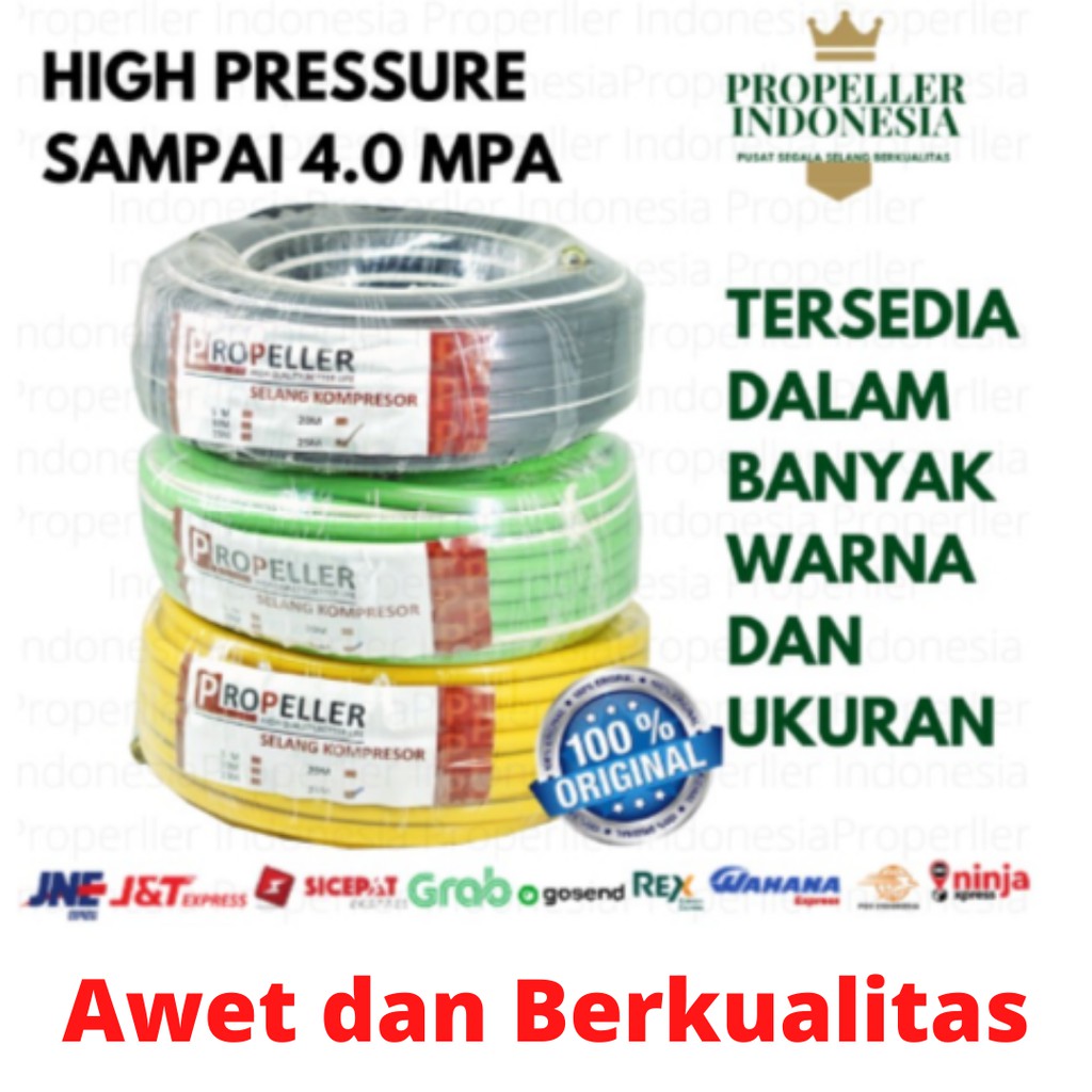 Selang Paket Kompresor Kuning RHINOCEROS 10M Selang Kompresor Angin Selang Kompresor Air Awet Murah