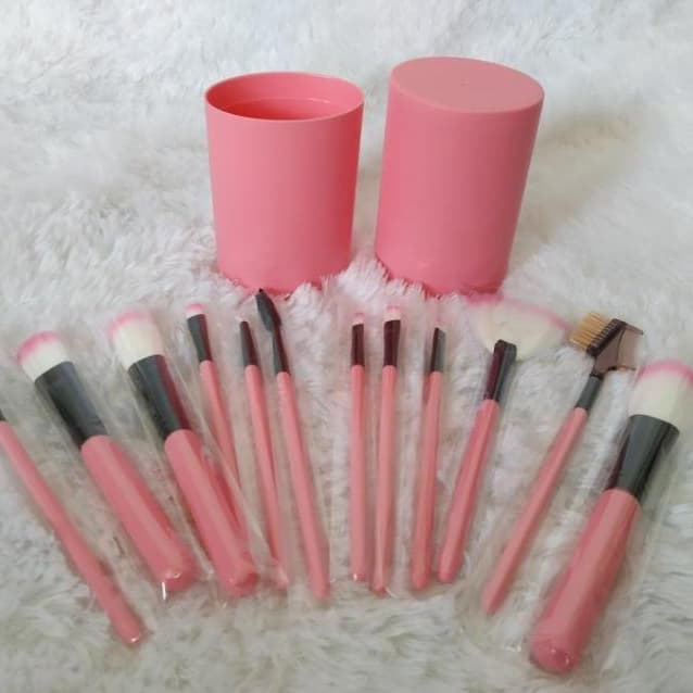 make up brush 12 set in tube/ kuas rias make up 12 set