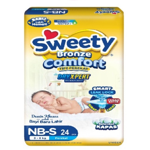 Sweety bronze Comfort NB-S 24 NEW BORN baby popok PEREKAT bayi (no.234)