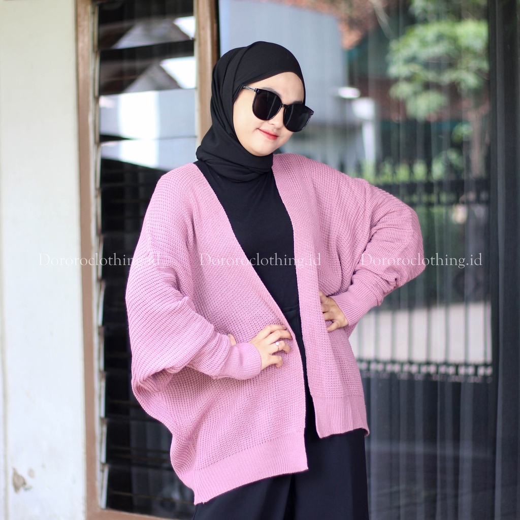 Cardigan Rajut Batwing Oversize Cardigan Jumbo Wanita Lengan Panjang