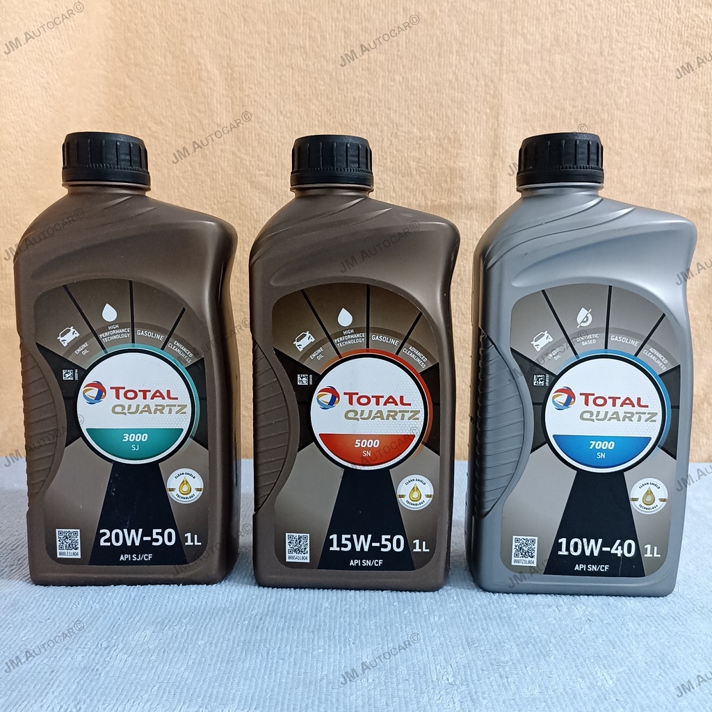 Oli Mesin Total Quartz 3000 SJ (20W-50) 5000 SN (15W-50) 7000 SN (10W-40) ukuran 1 liter (oli mobil)
