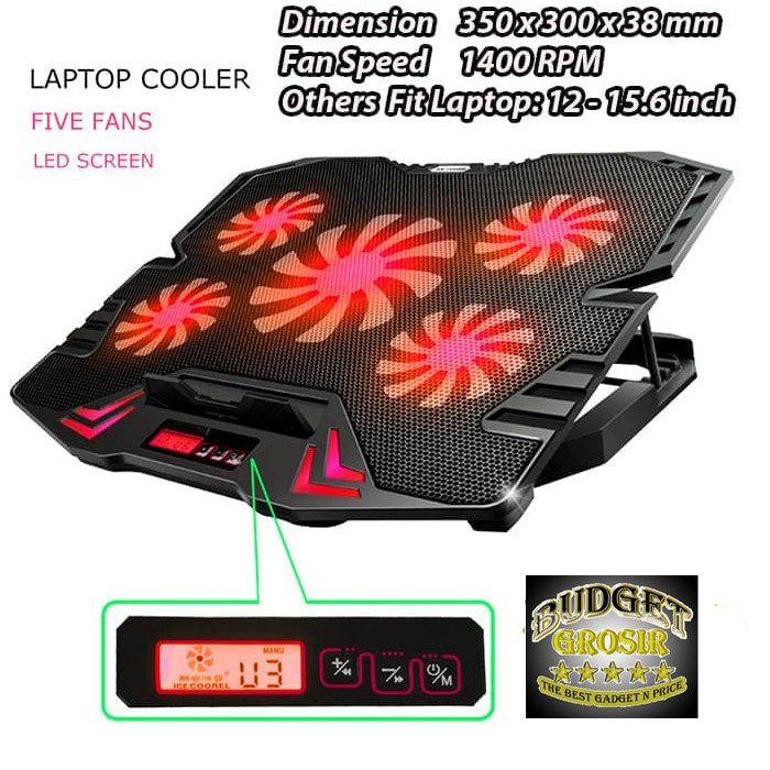 Cooling Pad Laptop 5 Kipas - K5 - TAFFWARE