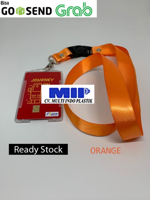 Tali nametag orange/tali gantungan nametag/casing nametag murah/tali lanyard 2 cm/cover kartu murah