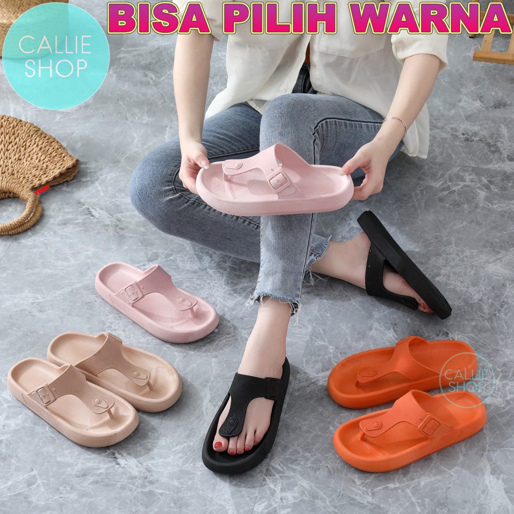 Sandal Wanita Sendal Jepit Jelly Tebal 3cm 1615-1A JPGSPTR