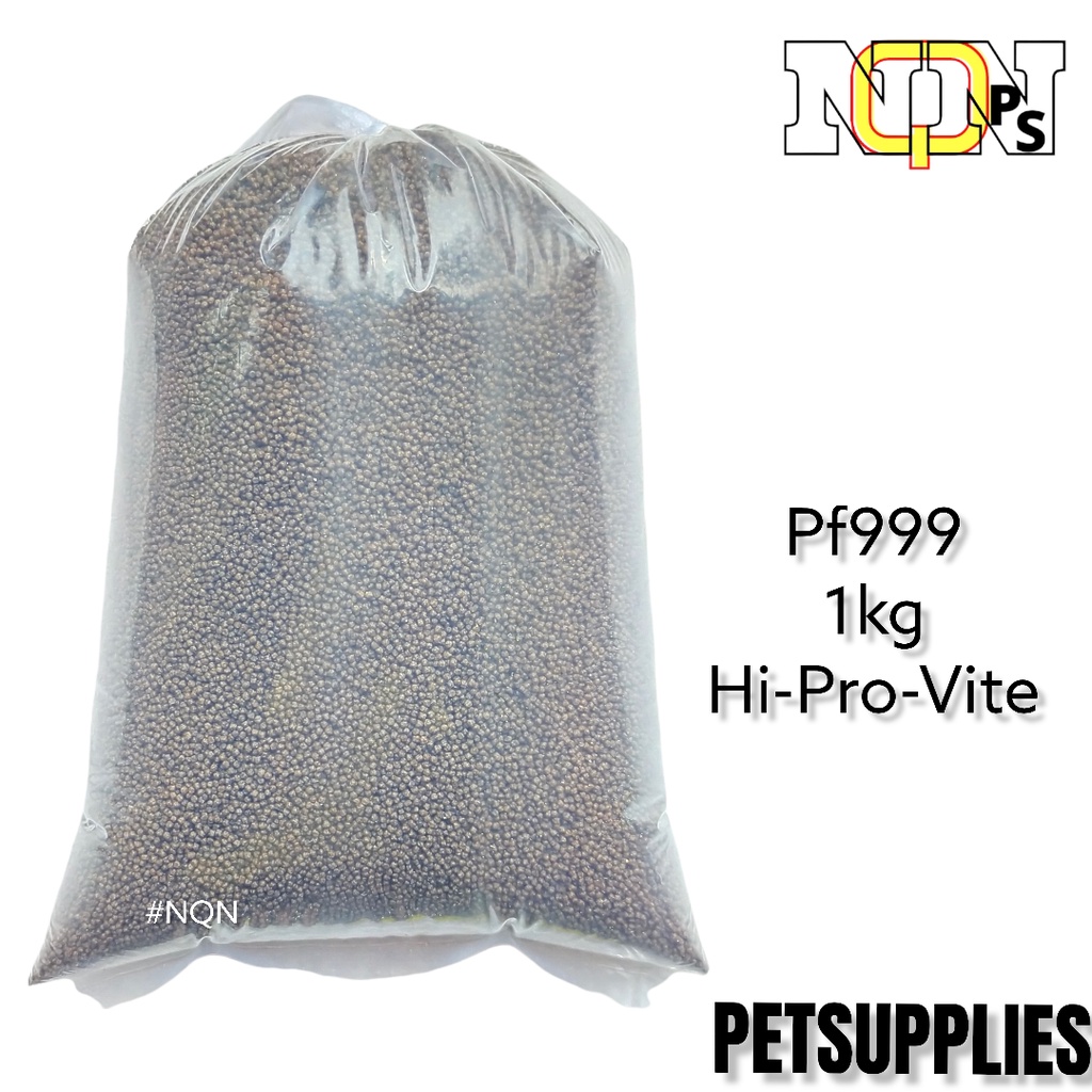 pelet pakan bibit ikan PF999 kemasan 1kg Hi-Pro-Vite gurame nila patin bawal
