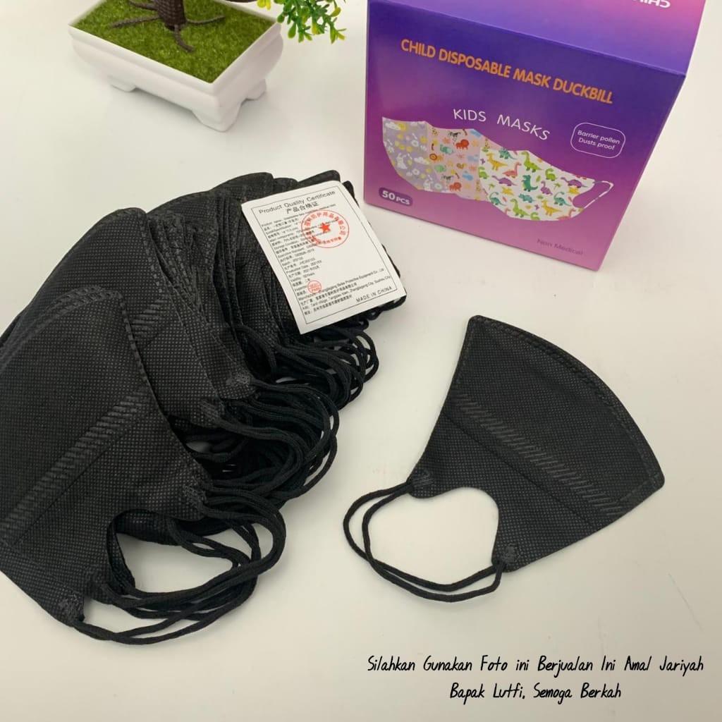 Masker Anak Duckbill Hitam