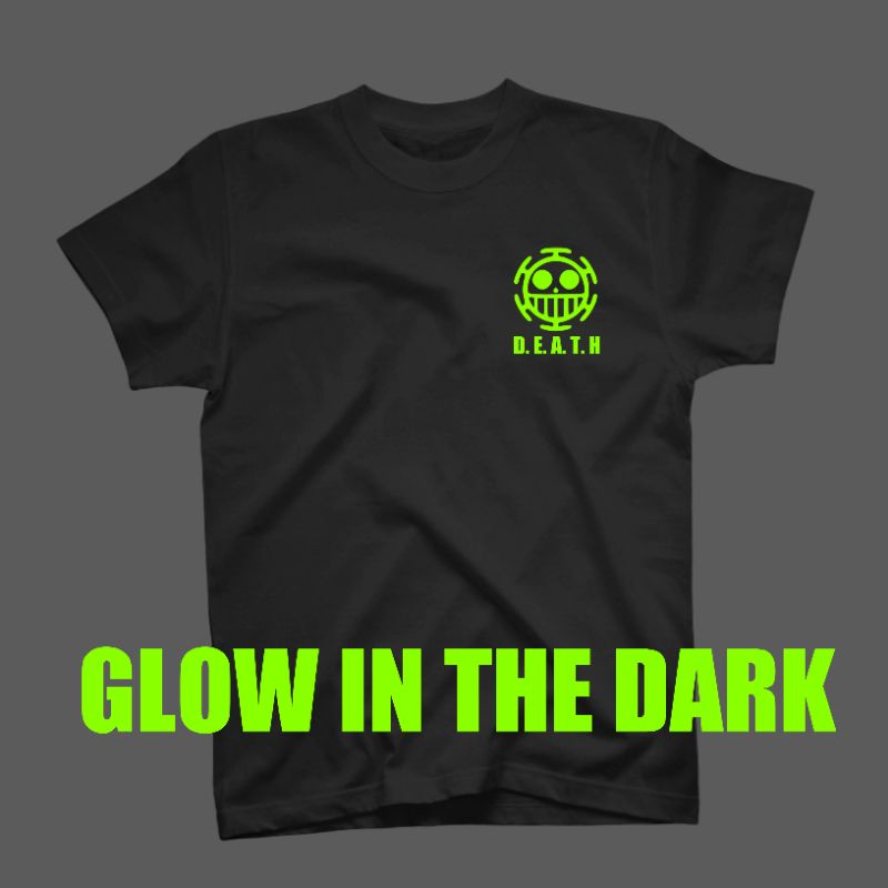 GLOW IN THE DARK KAOS NYALA DALAM GELAP ANIME DEATH BAJU DISTRO MURAH BANGET