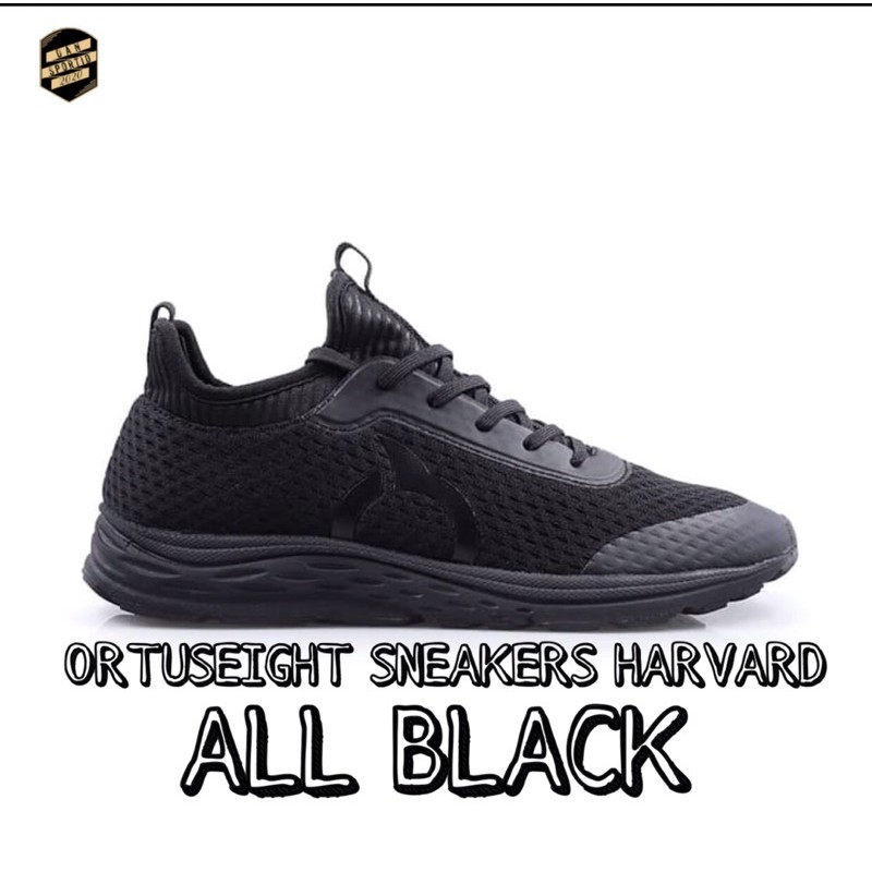 sepatu running-ortuseight sneakers harvard-all black