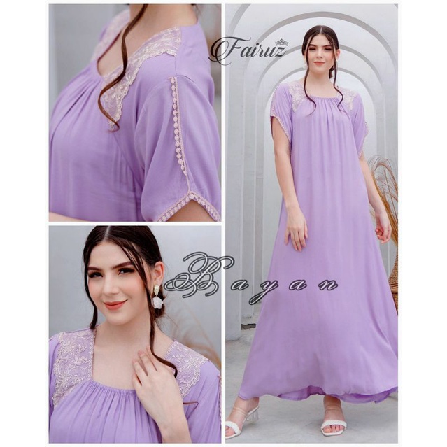 Daster Arab FAIRUZ BAYAN Long Dress Rayon Renda import