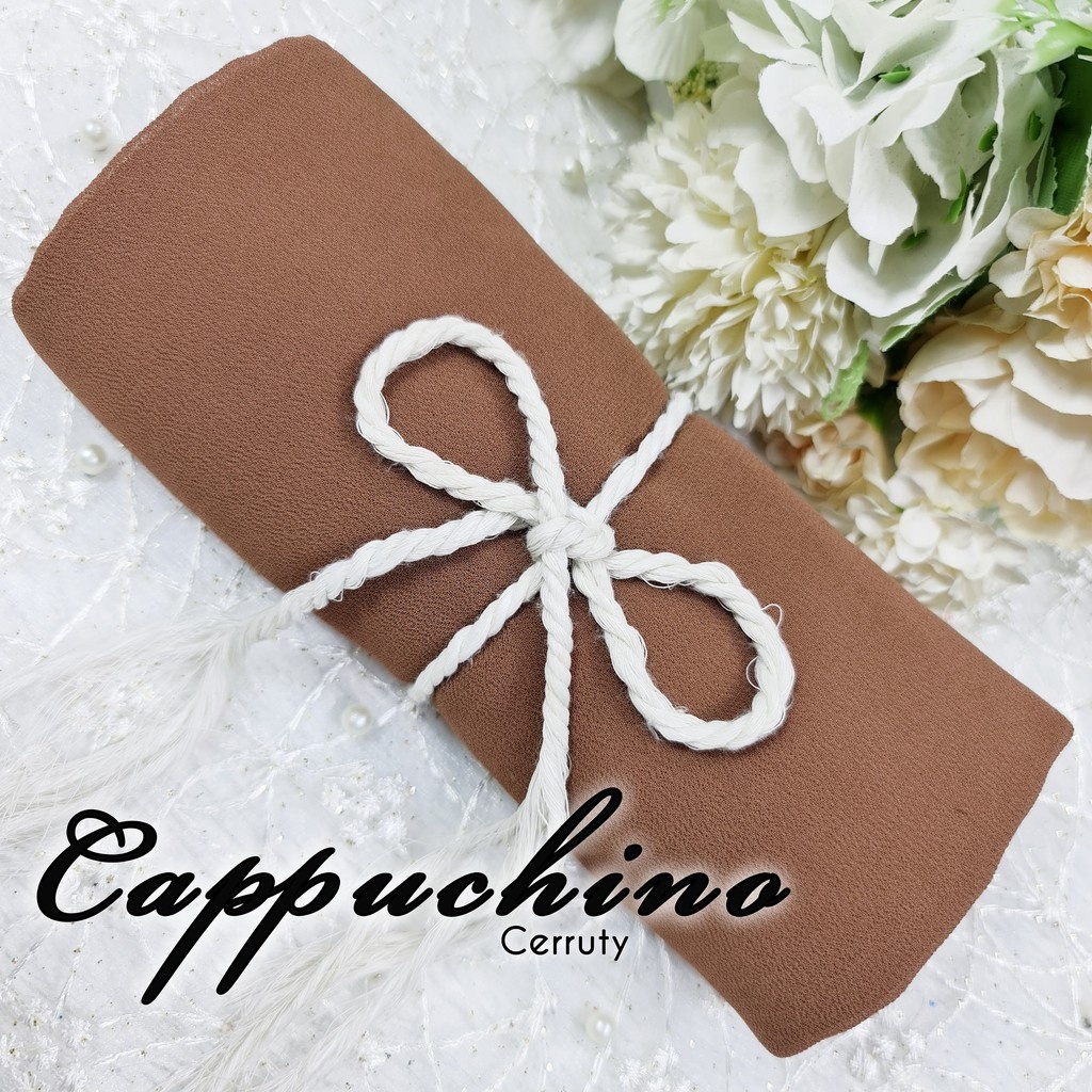 Part 1 Pasmina Polos Ceruty Baby Doll Pilih Warna [ Pilih Warna ]-cappucino