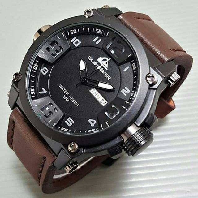Jam Tangan pria Quick silver leather surf super quality kulit