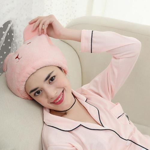 [Bisa Cod] Shower Cap Tebal Handuk Pengering Rambut Motif Beruang Handuk Kepala Keramas Handuk Rambut Keramas Microfiber Handuk Mandi