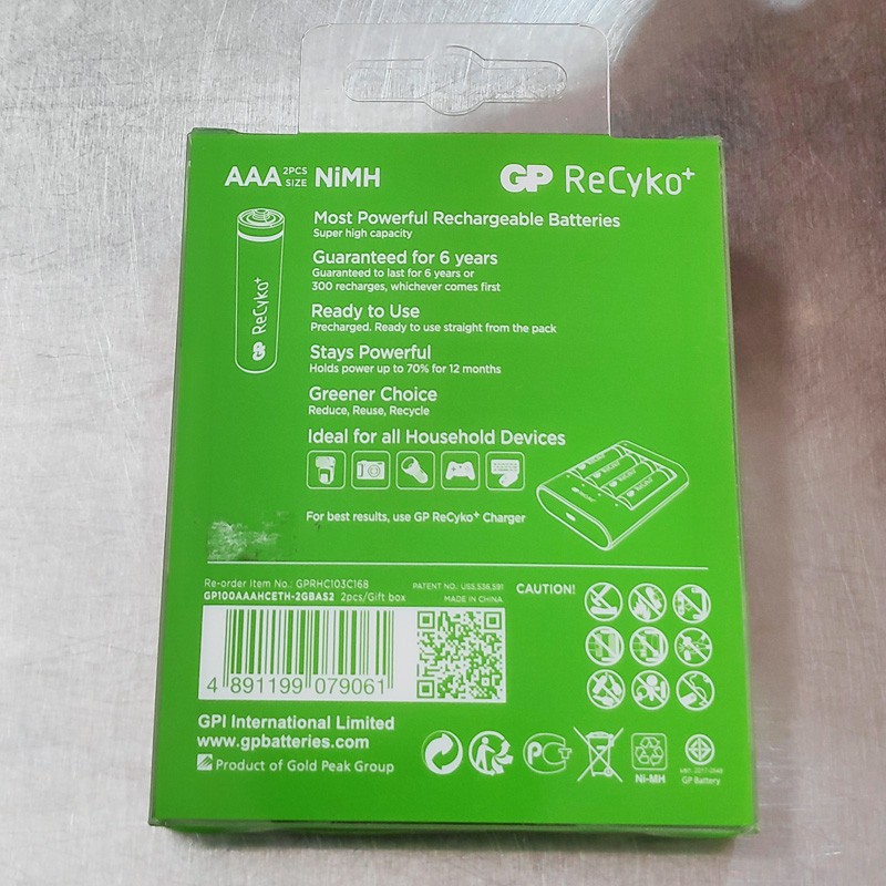 1PCS GP RECHARGEABLE BATTERY NIMH RECYKO GP BATERAI ISI ULANG GP BATERAI CAS