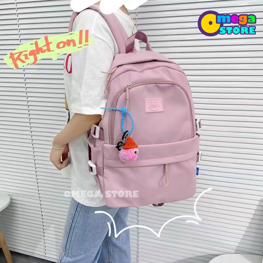 [O&amp;S] Tas Sekolah Anak SD SMP SMA Perempuan Free Gantungan Boneka Backpack Korea Fashion-OS248