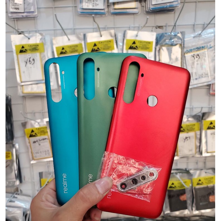 Backdoor casing realme 5i casing hp realme 5i original fullset tombol