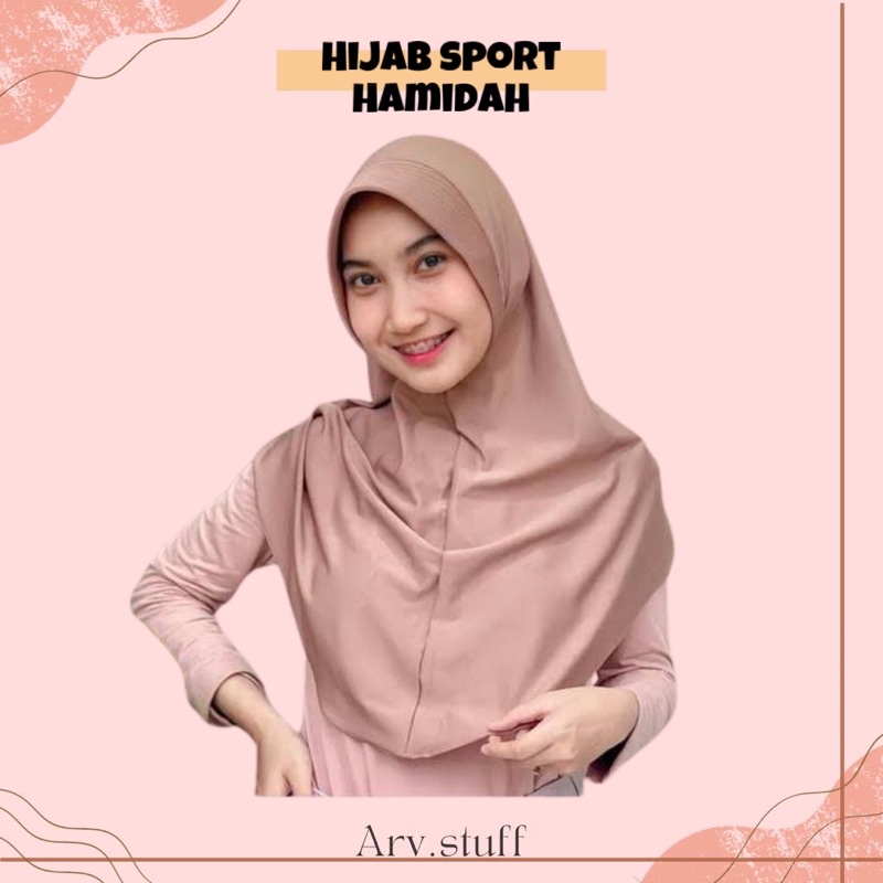 Hijab Sport Hamidah/Hijab bergo sport jersey soft premiun, termurah, terlaris, terviral, nyaman diapakai, ringan dipakai, tidak mudah kusut, jilbab berkualitas dan anti kusut.