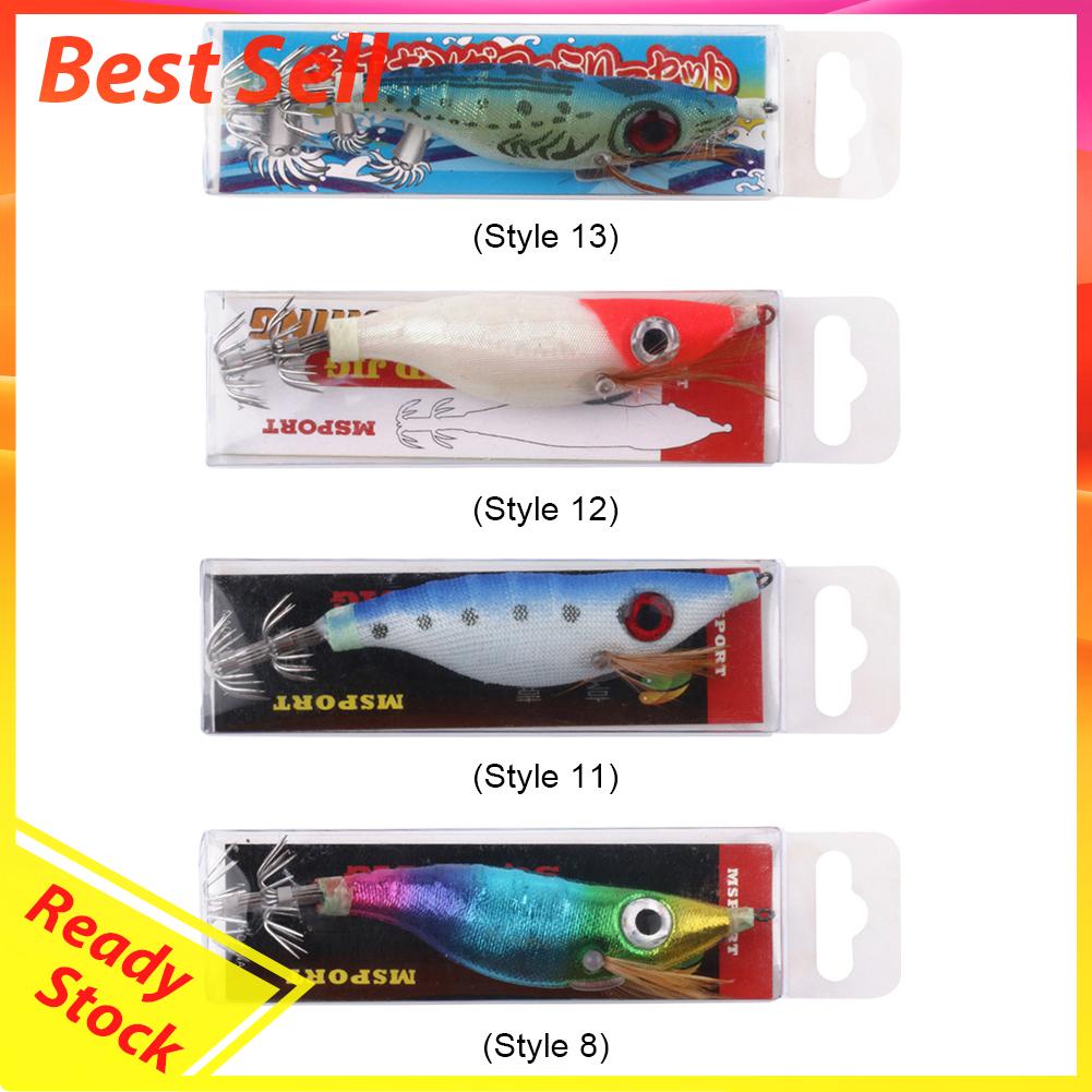 Umpan Pancing Cumi-Cumi Luminous 10cm 9g Bahan Kayu