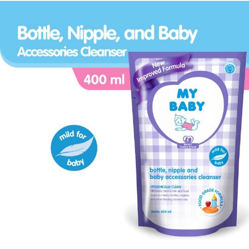 My Baby Bottle Nipple And Baby Accesories Cleanser 400ml  Refill Pouch / My Baby Sabun Cuci Botol, Dot &amp; Aksesoris Bayi