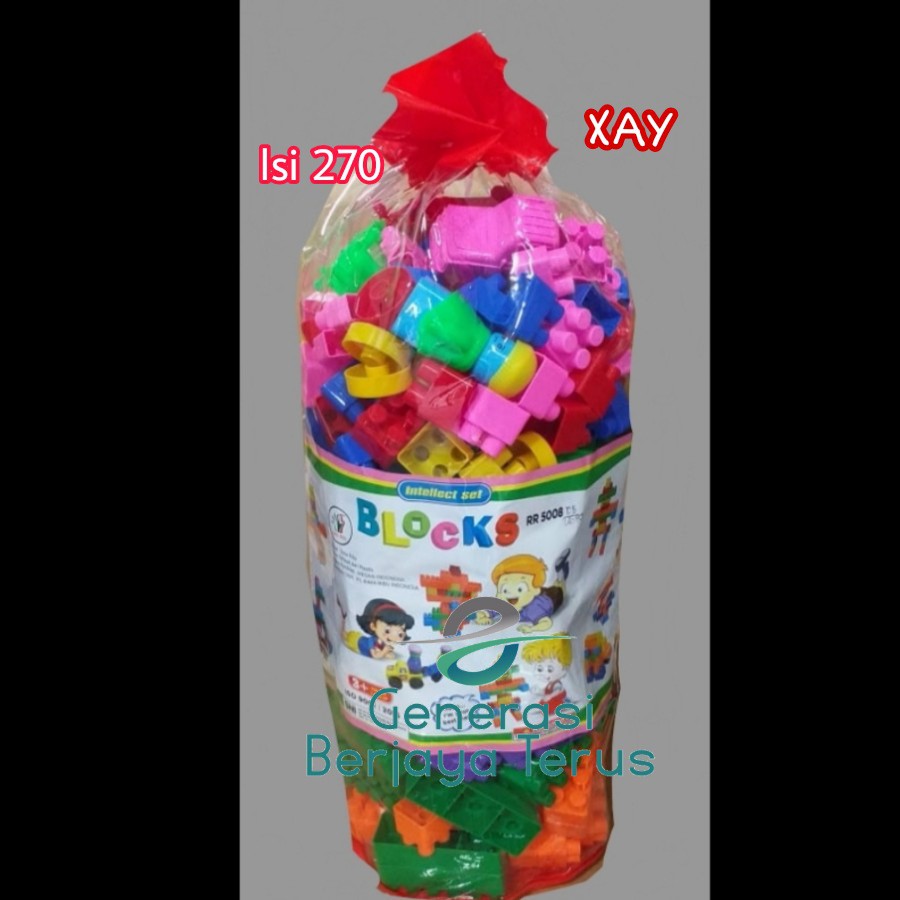 Mainan edukasi lego block 270pcs / block lego block tas/ susun balok