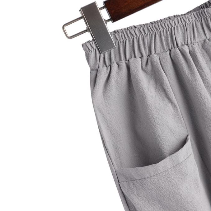 ZANZEA Fashion Muslim Wanita Pinggang Elastis Celana Panjang Kasual