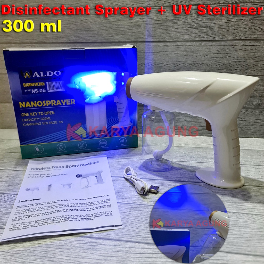 Wireless Disinfectant Nano Sprayer + UV Sterilizer / Alat Semprotan Disinfektan Rumah Ruangan Mobil