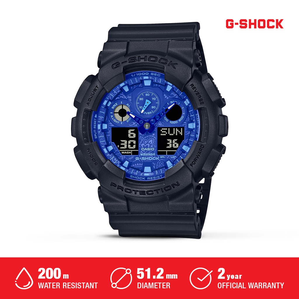 Casio G-Shock Jam Tangan Pria Analog Digital Original GA-100BP-1ADR