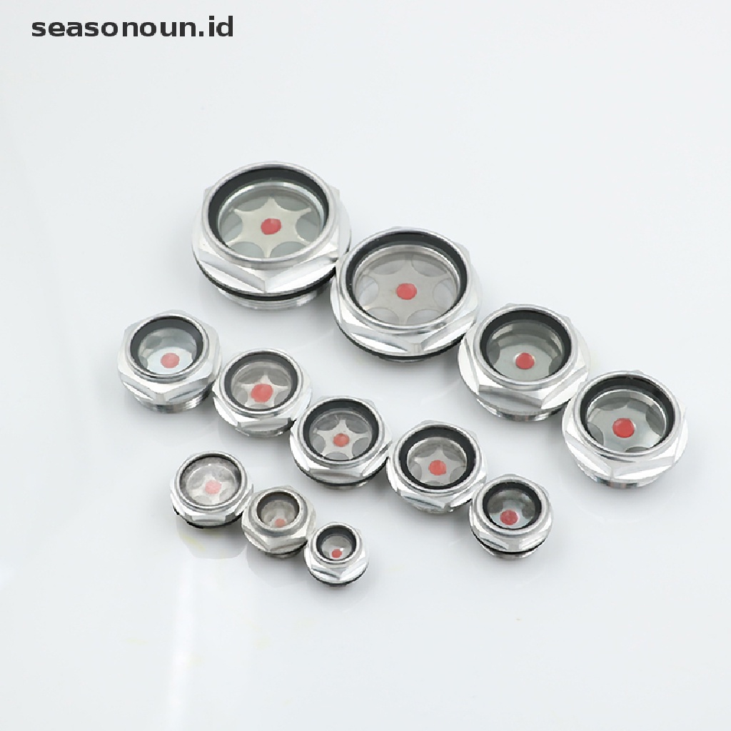 【seasonoun】 16mm-48mm male threaded metal air compressor oil level sight glass .